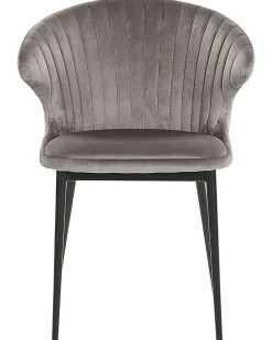 Set di 2 sedie da pranzo AUGUSTA Velluto Grigio