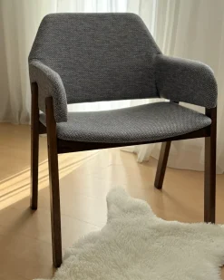 Set di 2 sedie da pranzo ALBION Tessuto Grigio