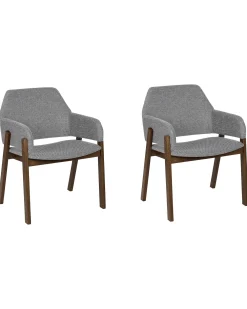 Set di 2 sedie da pranzo ALBION Tessuto Grigio