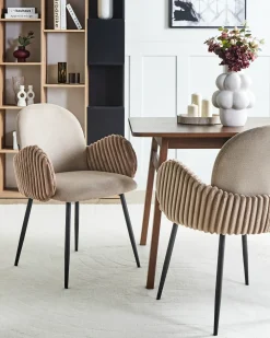Set di 2 sedie da pranzo AMITY Tessuto Tortora