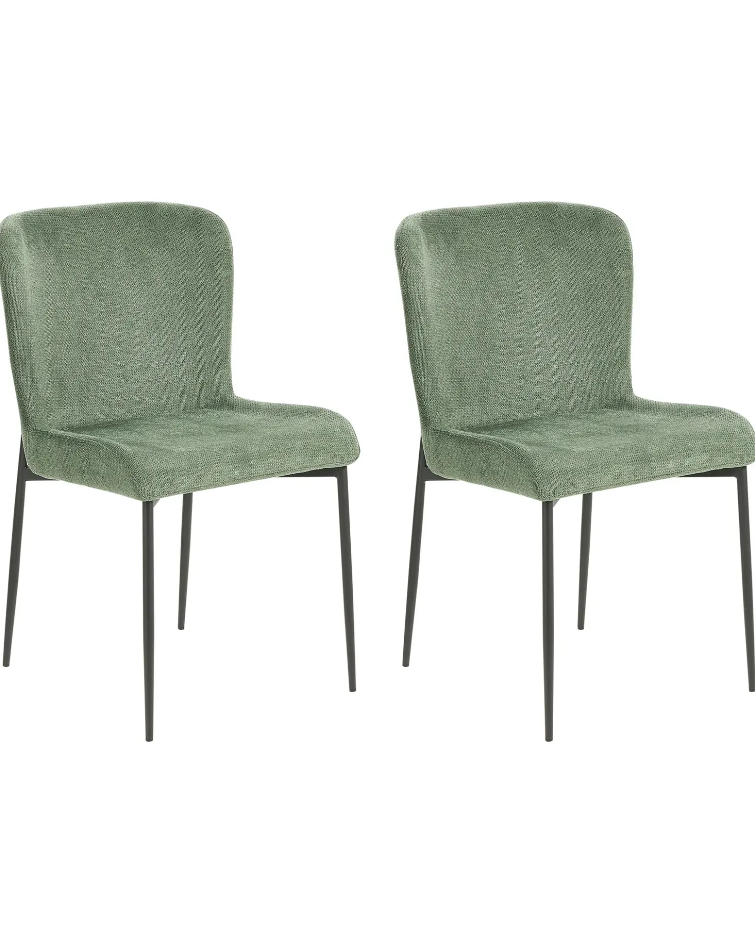 Set di 2 sedie da pranzo ADA Tessuto Verde scuro