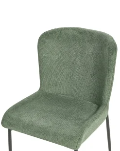 Set di 2 sedie da pranzo ADA Tessuto Verde scuro