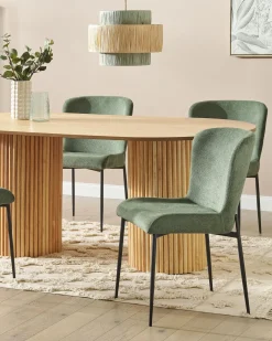 Set di 2 sedie da pranzo ADA Tessuto Verde scuro
