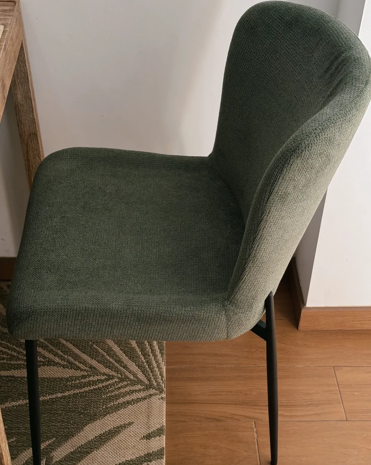Set di 2 sedie da pranzo ADA Tessuto Verde scuro