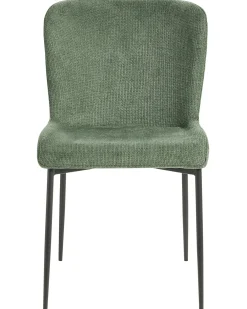 Set di 2 sedie da pranzo ADA Tessuto Verde scuro