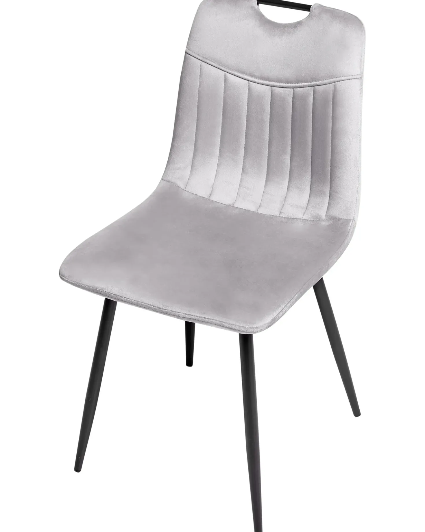 Set di 4 sedie da pranzo ARGYLE Velluto Grigio chiaro