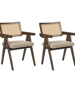 Set di 2 sedie da pranzo AVA Legno Marrone/Tortora