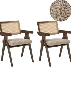 Set di 2 sedie da pranzo AVA Legno Marrone/Tortora