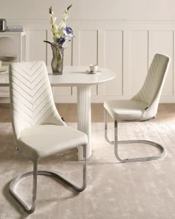 Set di 2 sedie da pranzo ALTOONA Velluto Bianco sporco