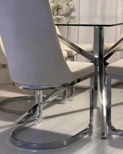 Set di 2 sedie da pranzo ALTOONA Velluto Bianco sporco