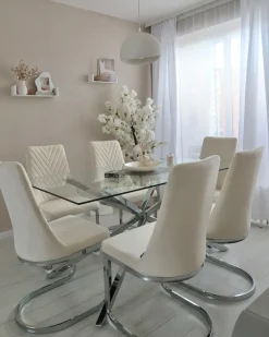 Set di 2 sedie da pranzo ALTOONA Velluto Bianco sporco