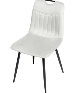 Set di 4 sedie da pranzo ARGYLE Velluto Bianco sporco