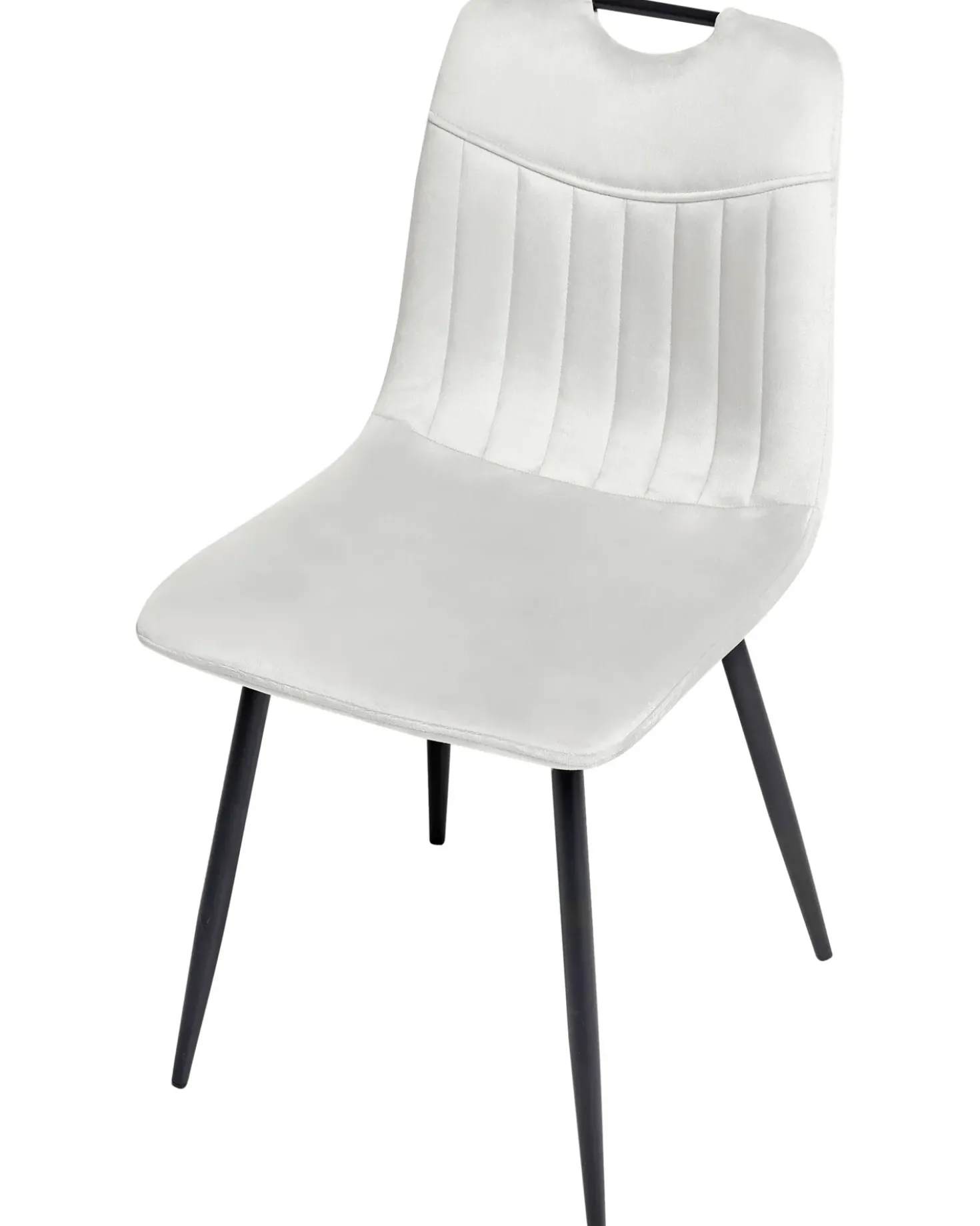 Set di 4 sedie da pranzo ARGYLE Velluto Bianco sporco