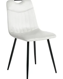 Set di 4 sedie da pranzo ARGYLE Velluto Bianco sporco