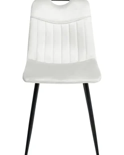 Set di 4 sedie da pranzo ARGYLE Velluto Bianco sporco