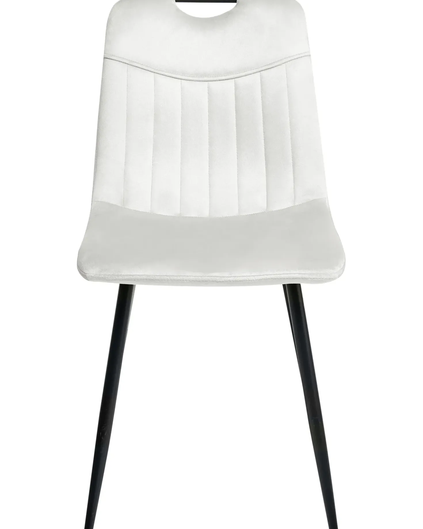 Set di 4 sedie da pranzo ARGYLE Velluto Bianco sporco