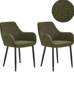 Set di 2 sedie da pranzo ALDEN Bouclé Verde scuro