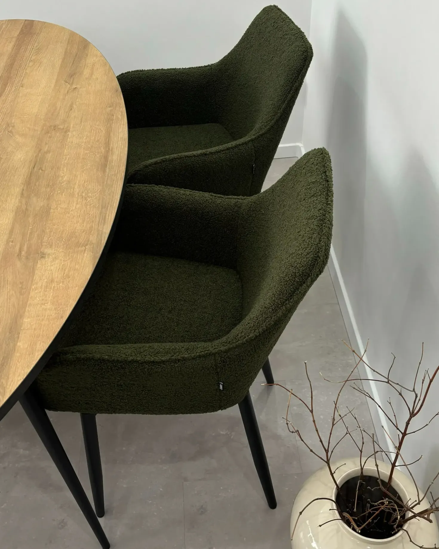 Set di 2 sedie da pranzo ALDEN Bouclé Verde scuro