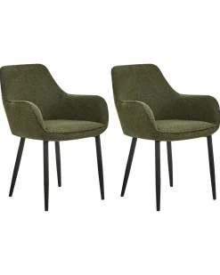 Set di 2 sedie da pranzo ALDEN Bouclé Verde scuro