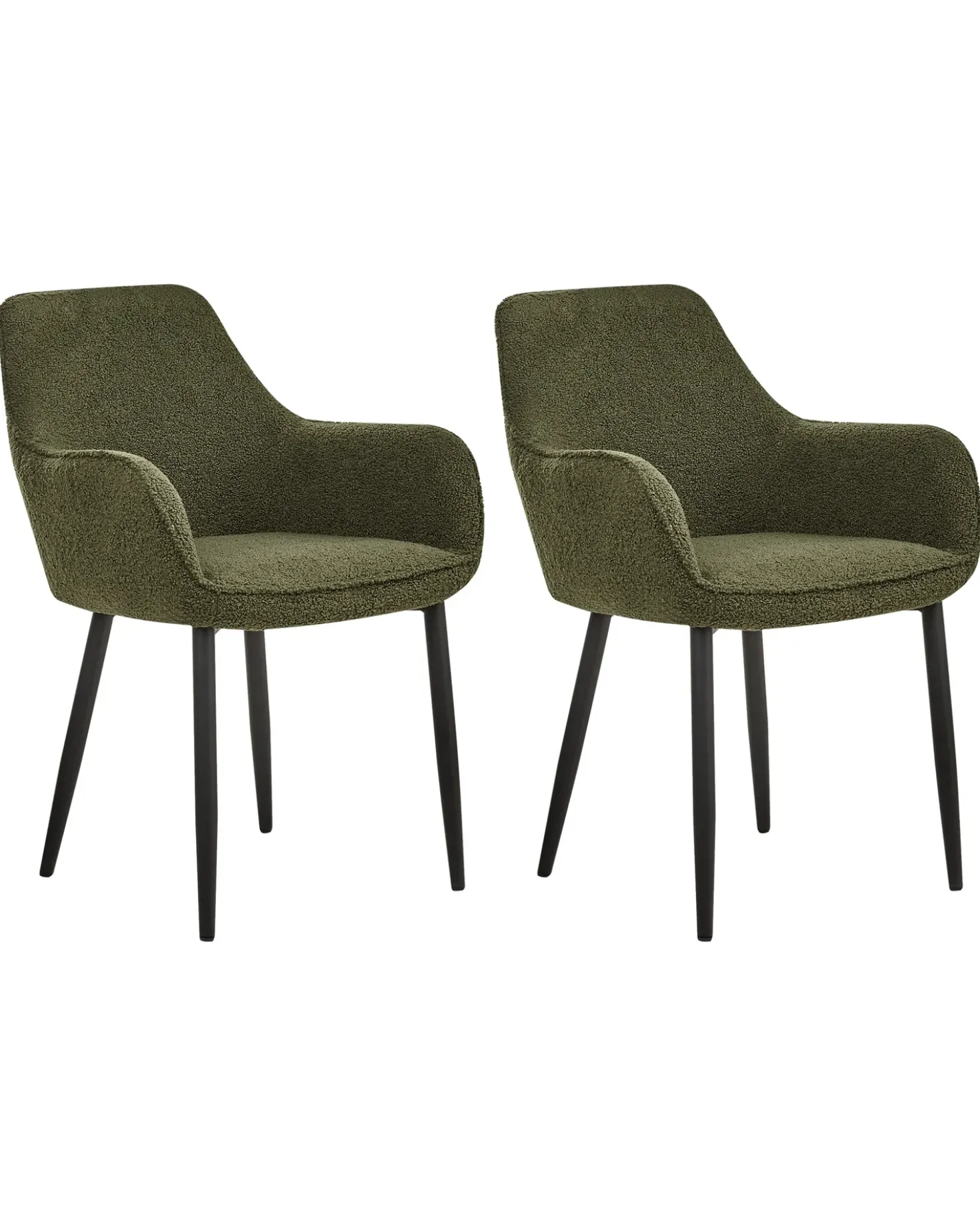 Set di 2 sedie da pranzo ALDEN Bouclé Verde scuro