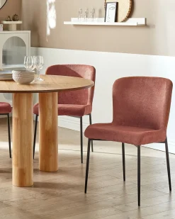 Set di 2 sedie da pranzo ADA Tessuto Marrone