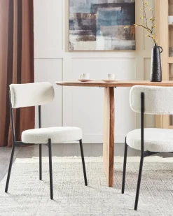 Set di 2 sedie da pranzo ALLISON Bouclé Bianco