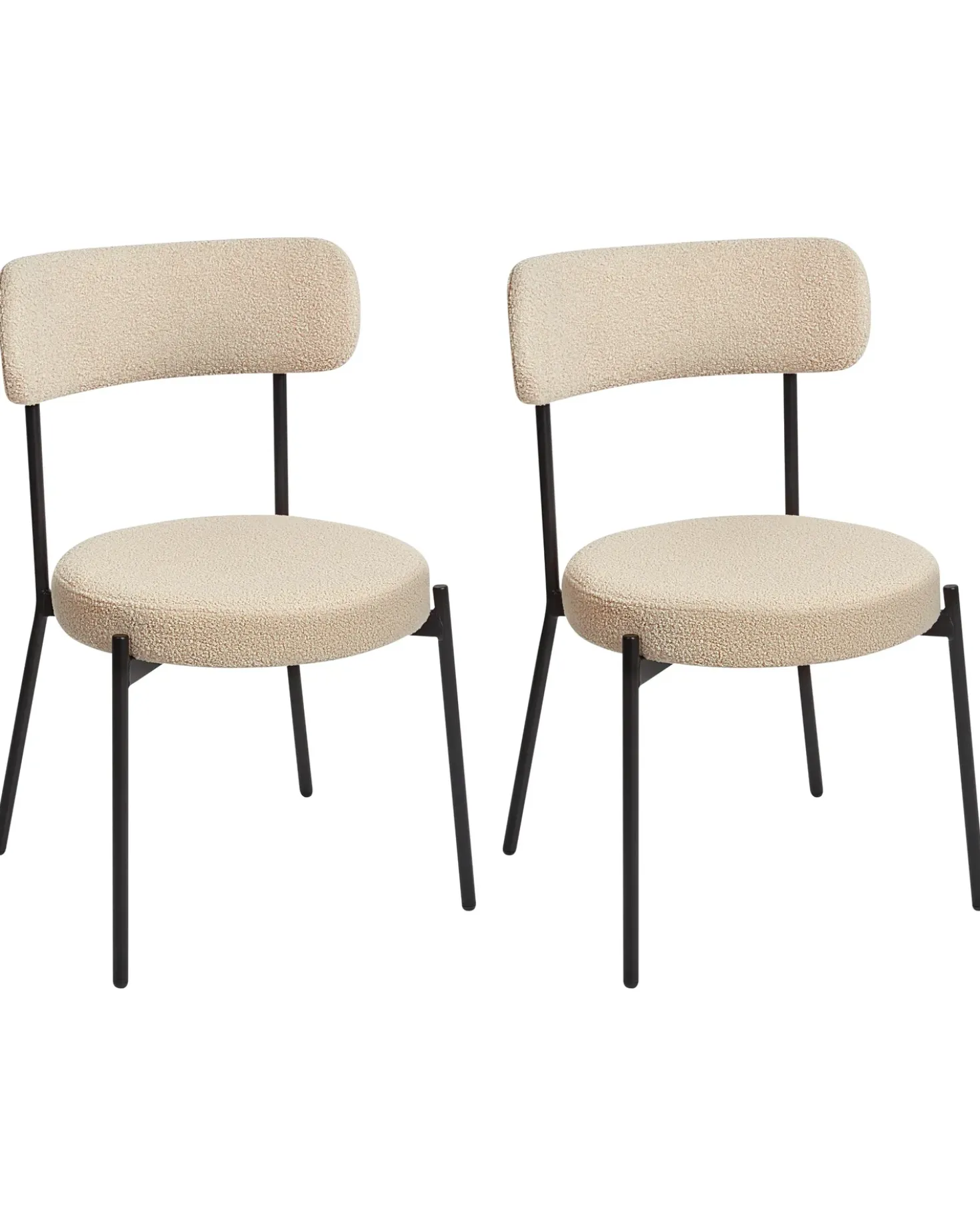Set di 2 sedie da pranzo ALLISON Bouclé Beige chiaro