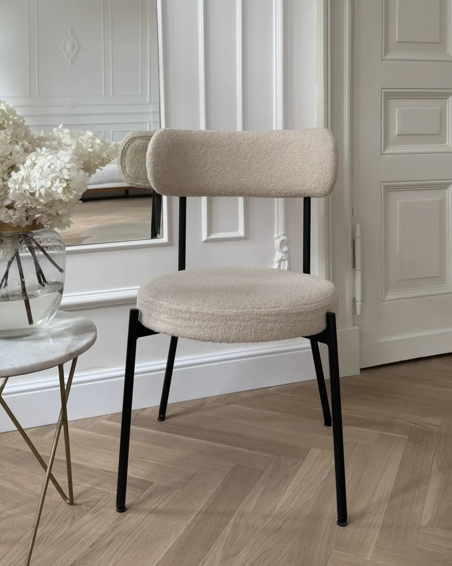 Set di 2 sedie da pranzo ALLISON Bouclé Beige chiaro