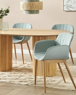 Set di 2 sedie da pranzo ALICE Tessuto Verde menta