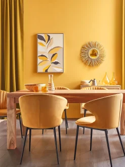 Set di 2 sedie da pranzo AUGUSTA Velluto Senape