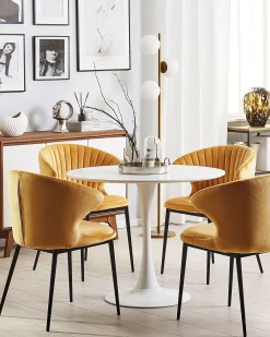 Set di 2 sedie da pranzo AUGUSTA Velluto Senape