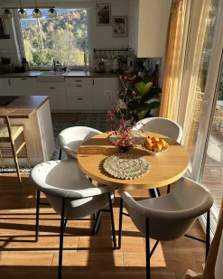 Set di 2 sedie da pranzo AMES Tessuto Beige chiaro