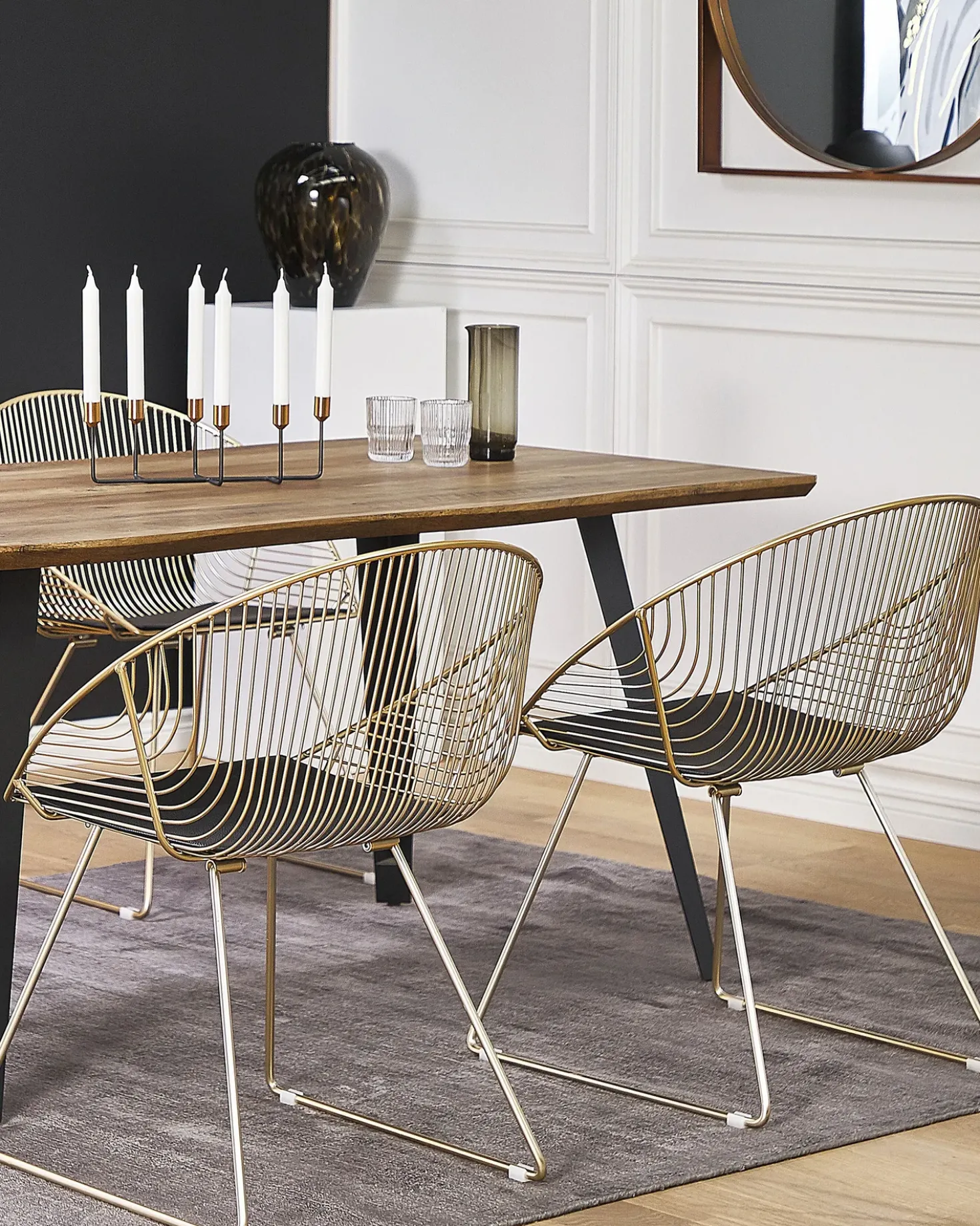 Set di 2 sedie da pranzo AURORA Metallo Oro
