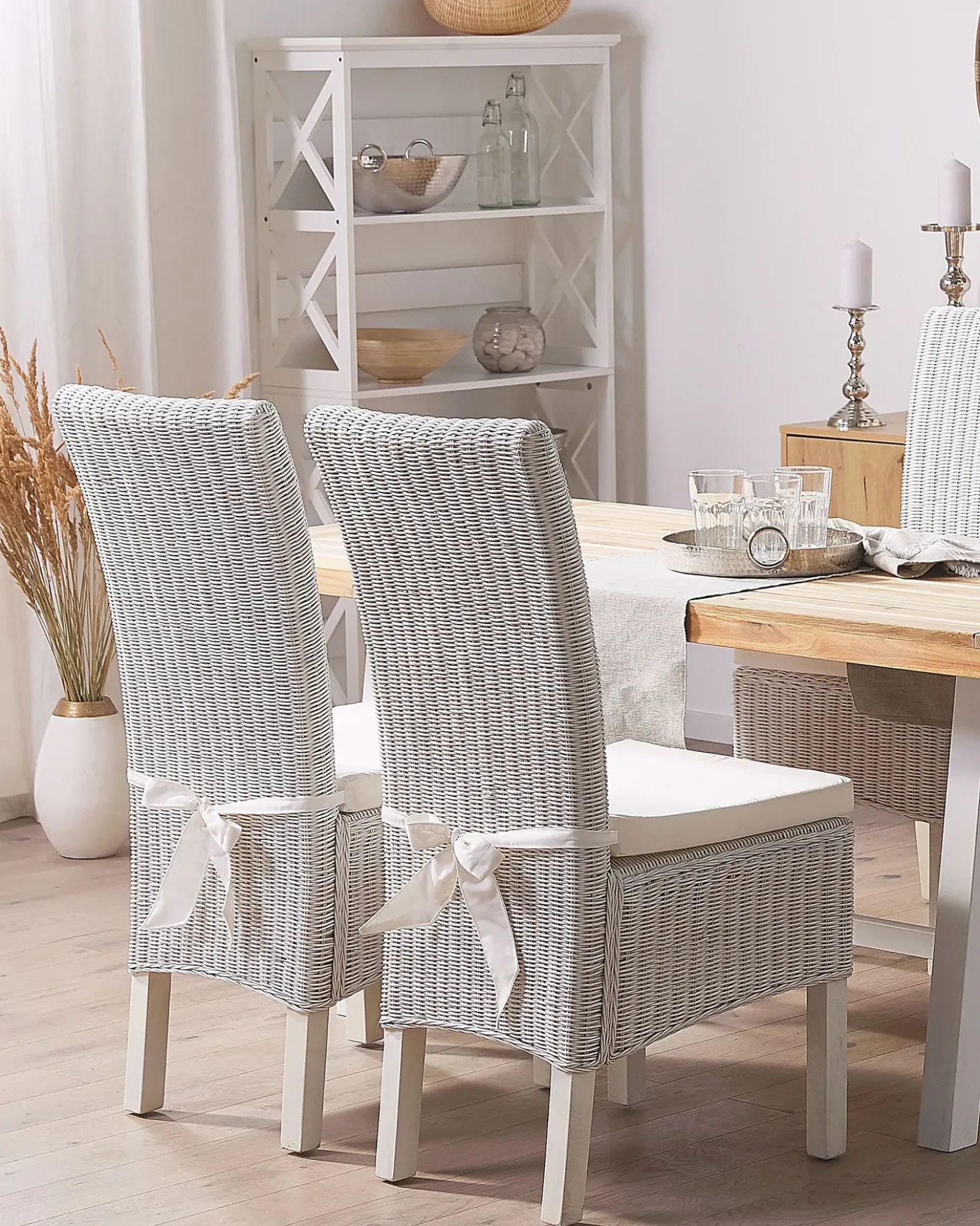 Set di 2 sedie da pranzo ANDES Rattan Bianco
