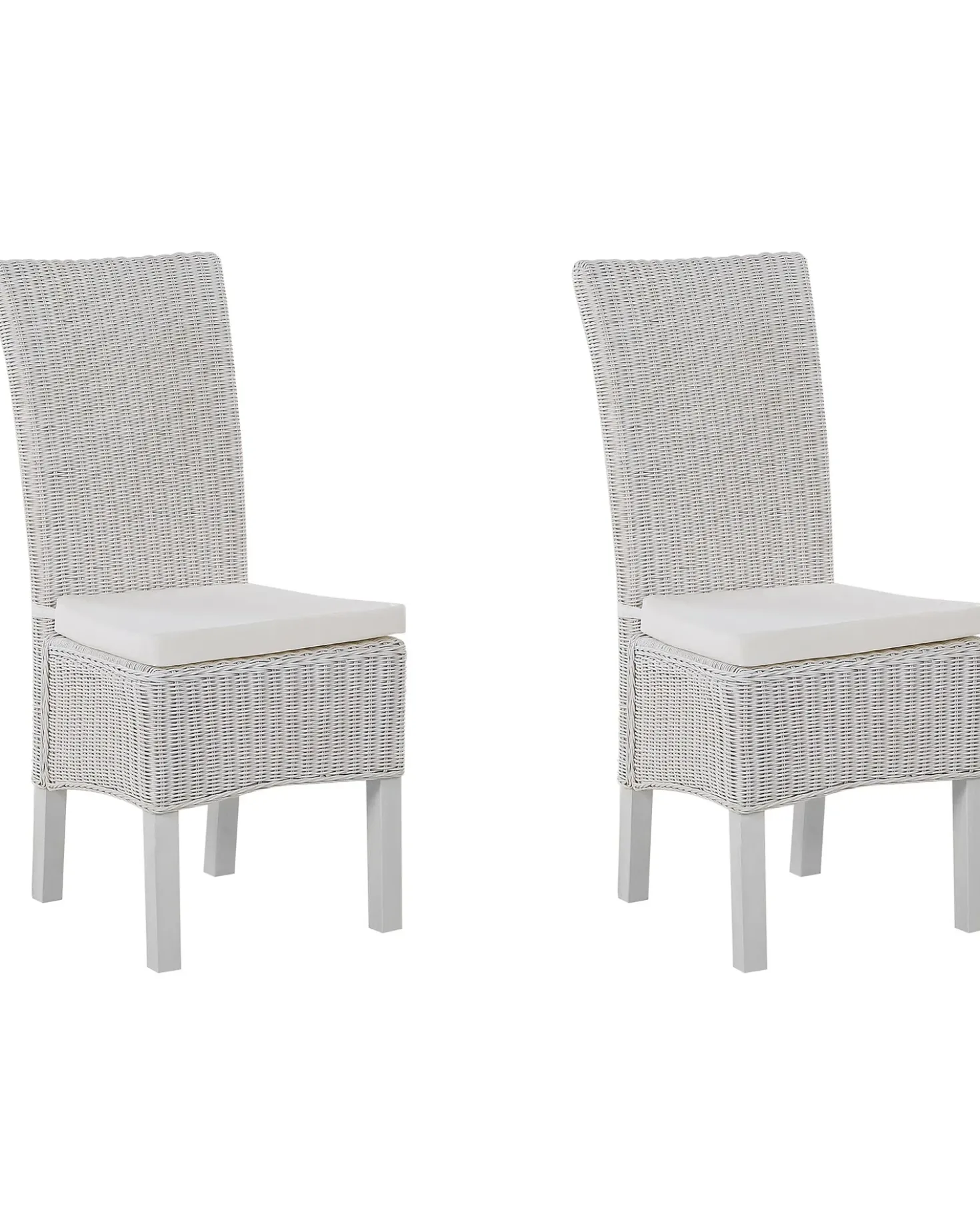 Set di 2 sedie da pranzo ANDES Rattan Bianco