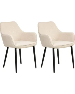 Set di 2 sedie da pranzo ALDEN Bouclé Beige chiaro