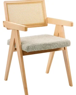 Set di 2 sedie da pranzo AVA Legno Marrone chiaro/Tortora