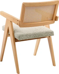 Set di 2 sedie da pranzo AVA Legno Marrone chiaro/Tortora