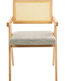 Set di 2 sedie da pranzo AVA Legno Marrone chiaro/Tortora