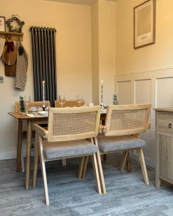 Set di 2 sedie da pranzo AVA Legno Marrone chiaro/Tortora
