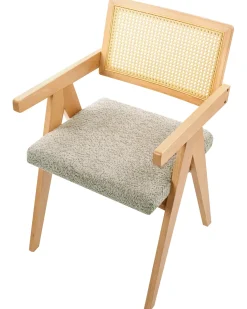 Set di 2 sedie da pranzo AVA Legno Marrone chiaro/Tortora