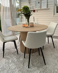 Set di 2 sedie da pranzo AVILLA Bouclé Bianco
