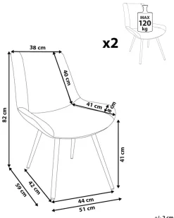 Set di 2 sedie da pranzo AVILLA Bouclé Bianco
