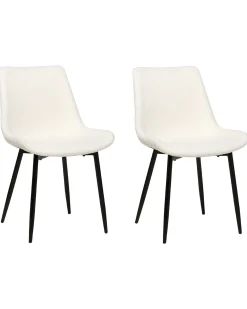 Set di 2 sedie da pranzo AVILLA Bouclé Bianco