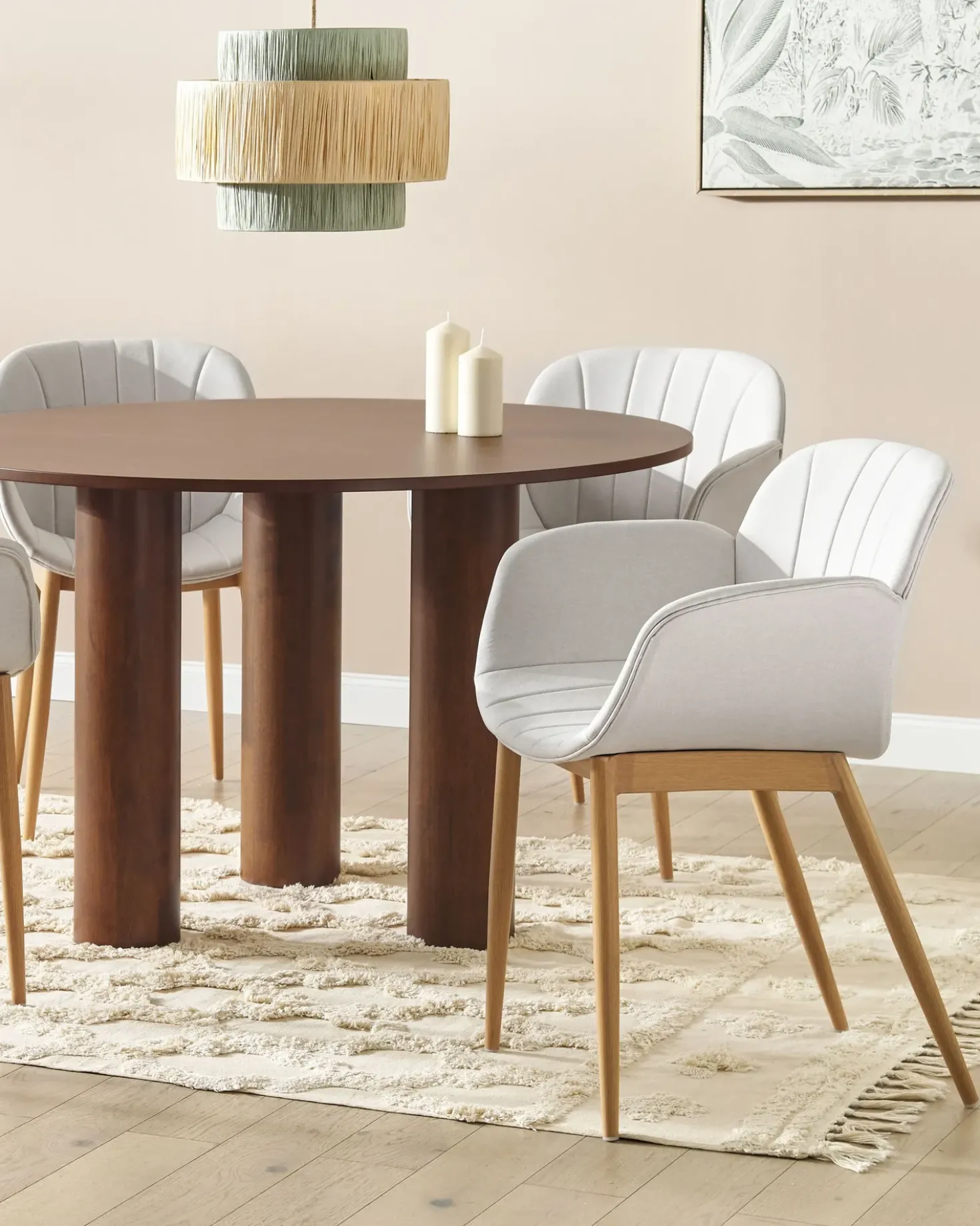 Set di 2 sedie da pranzo ALICE Tessuto Grigio chiaro