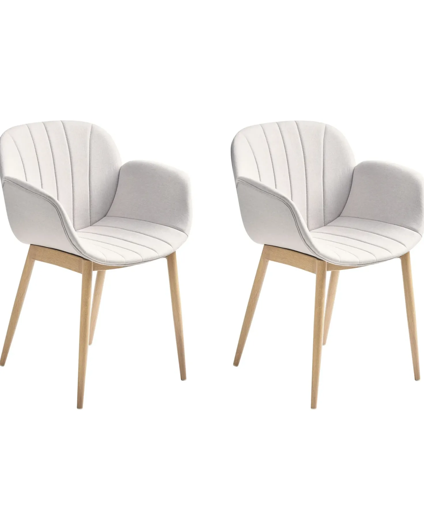 Set di 2 sedie da pranzo ALICE Tessuto Grigio chiaro
