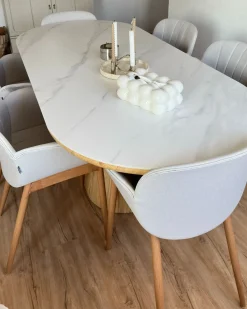 Set di 2 sedie da pranzo ALICE Tessuto Grigio chiaro