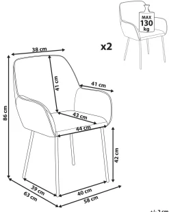 Set di 2 sedie da pranzo ALDEN Bouclé Nero
