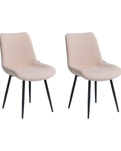 Set di 2 sedie da pranzo AVILLA Bouclé Beige