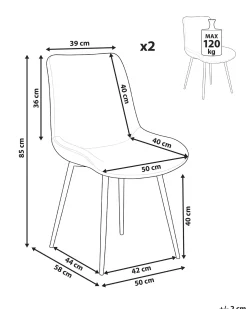 Set di 2 sedie da pranzo AVILLA Bouclé Beige